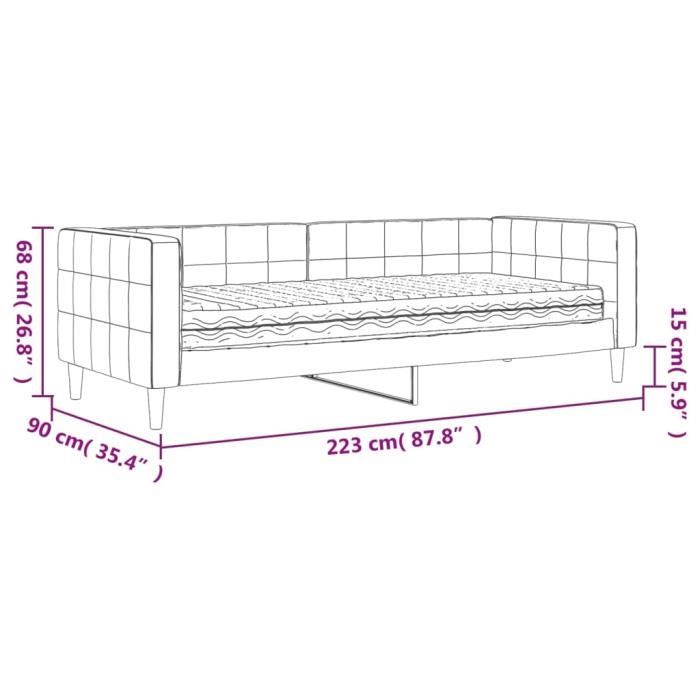 VidaXL Lit de jour avec matelas rose 80x200 cm velours 3196663