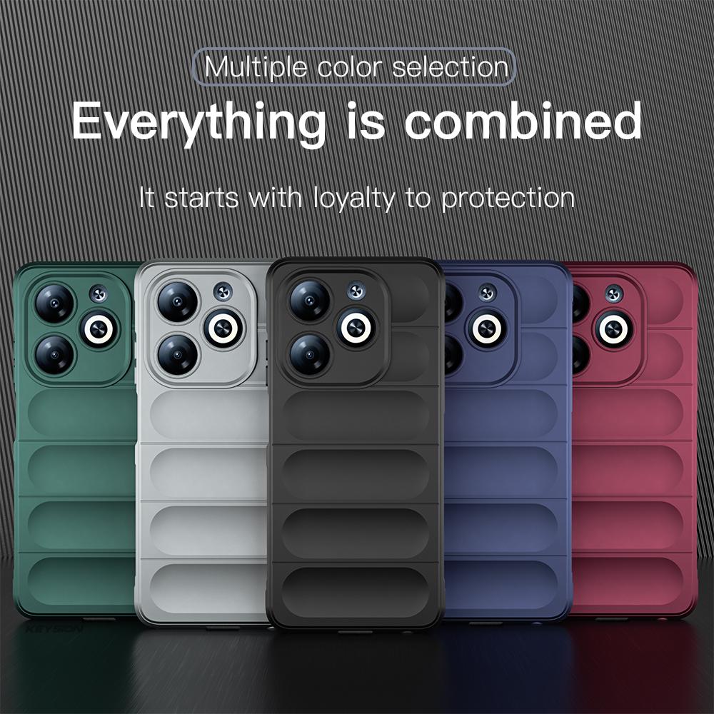 KEYSION Shockproof Matte Case for TECNO Spark Go 2024 20 20C Anti-skid Soft Silicone Phone Back Cover for Tecno Pop 8