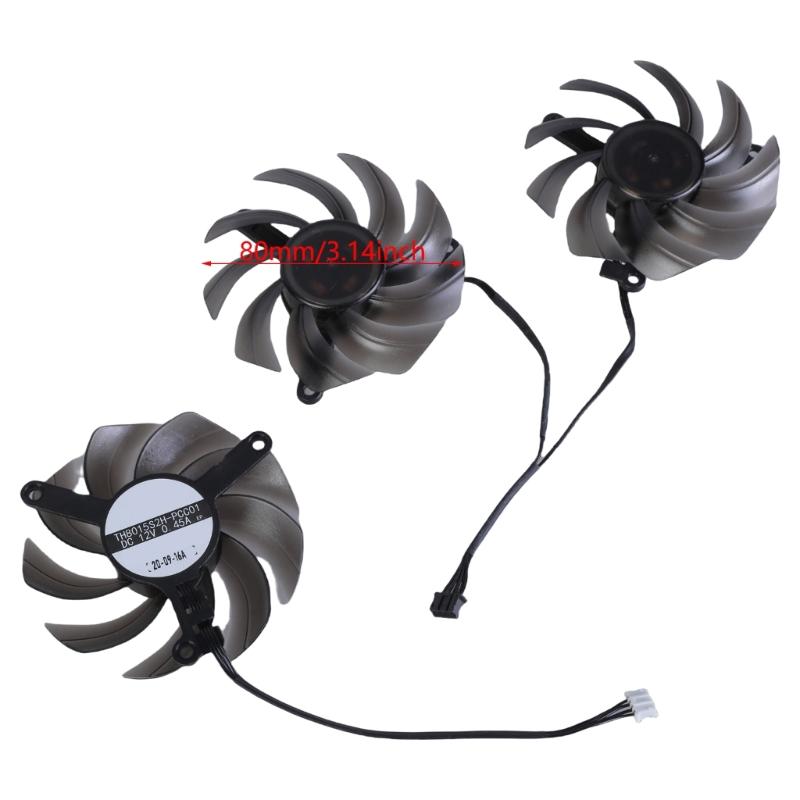 80mm 12V 4Pin Graphics Card Cooling Fan for RTX3060 Ti 3070 3070Ti 3080 3080Ti Coolers VGA Fan as Fan Replacement TH8015S2H-PCC01