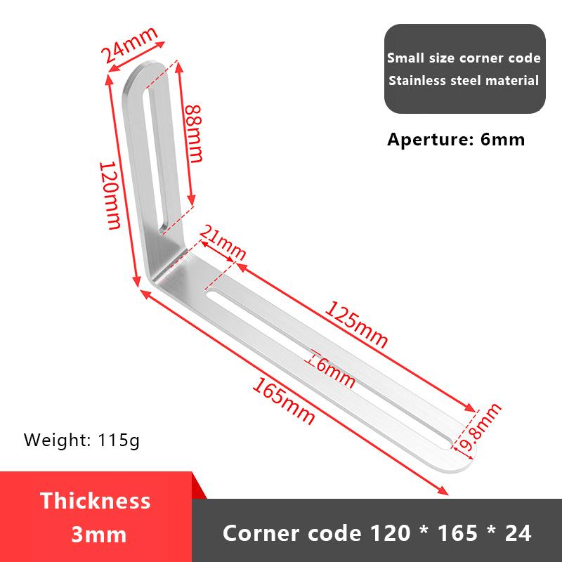 Edelstahl Verstellbarer Winkel Code Langloch Aktivität 90 ° Rechter Winkel Möbelbefestigung L-Förmiger Regalwinkel Verbinder