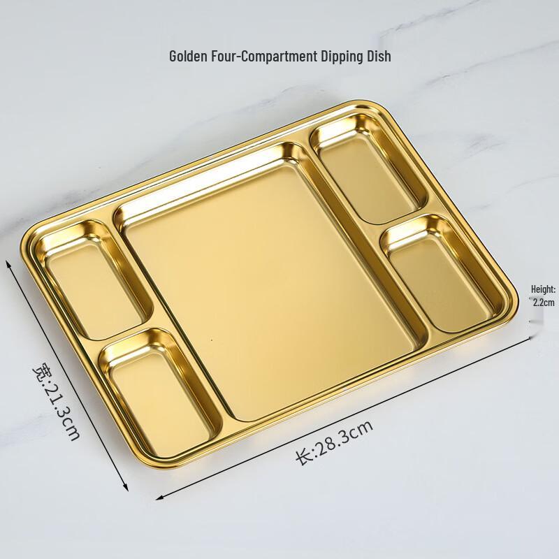 Korean Style 304 Stainless Steel Divided Serving Plate