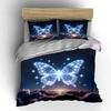 Crystal Butterfly Themed Gift Set Soft Comfortable Duvet Cover Bedding Set Included 1*Duvet Cover & 2*Pillowcases, Gift