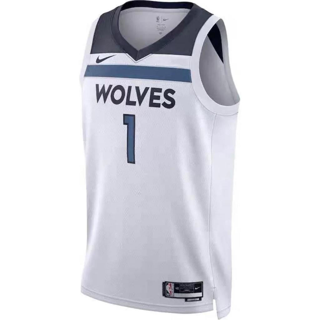 Nike Basketball Jersey Anderson Li Kaier , Minnesota Timberwolves No. 1 Jersey Men's White (Unisex) Basketball Jerseys DN2085 106