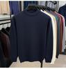 Men's Thickened Knit Sweater - Anti-Pilling Solid Color Half-High Collar Pullover for Autumn and Winter