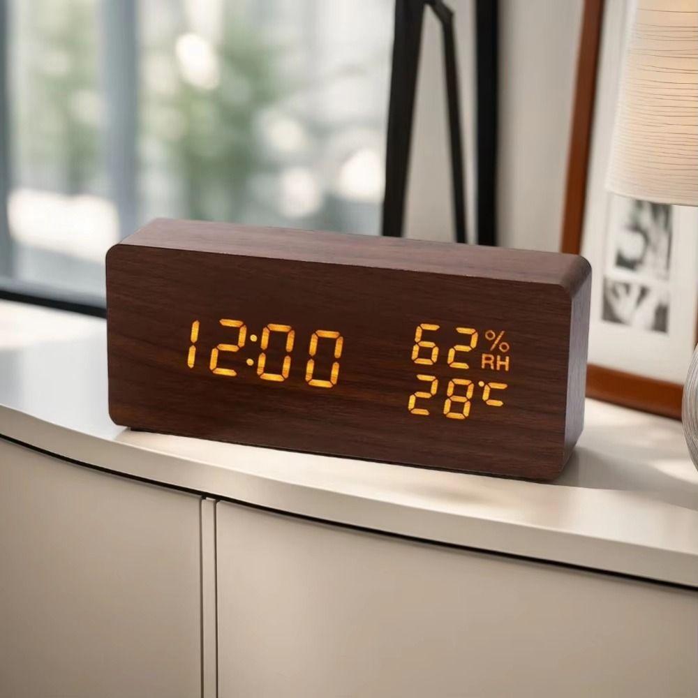 Reminder Digital Alarm Clock Large Display Table Clock LED Digital Clock Temperature Display