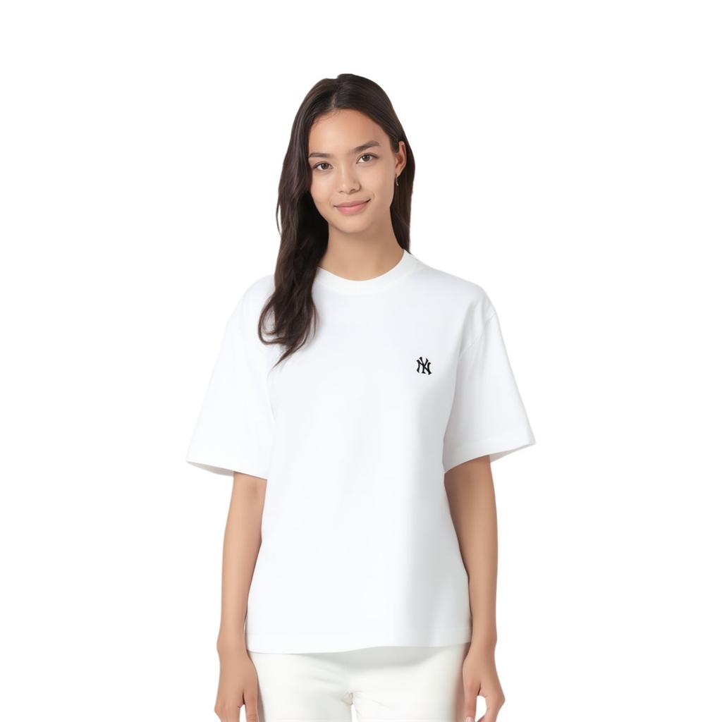 MLB New York Yankees Basic Collection SS25 T Shirt Unisex Standard White 3ATSB6153-50WHS