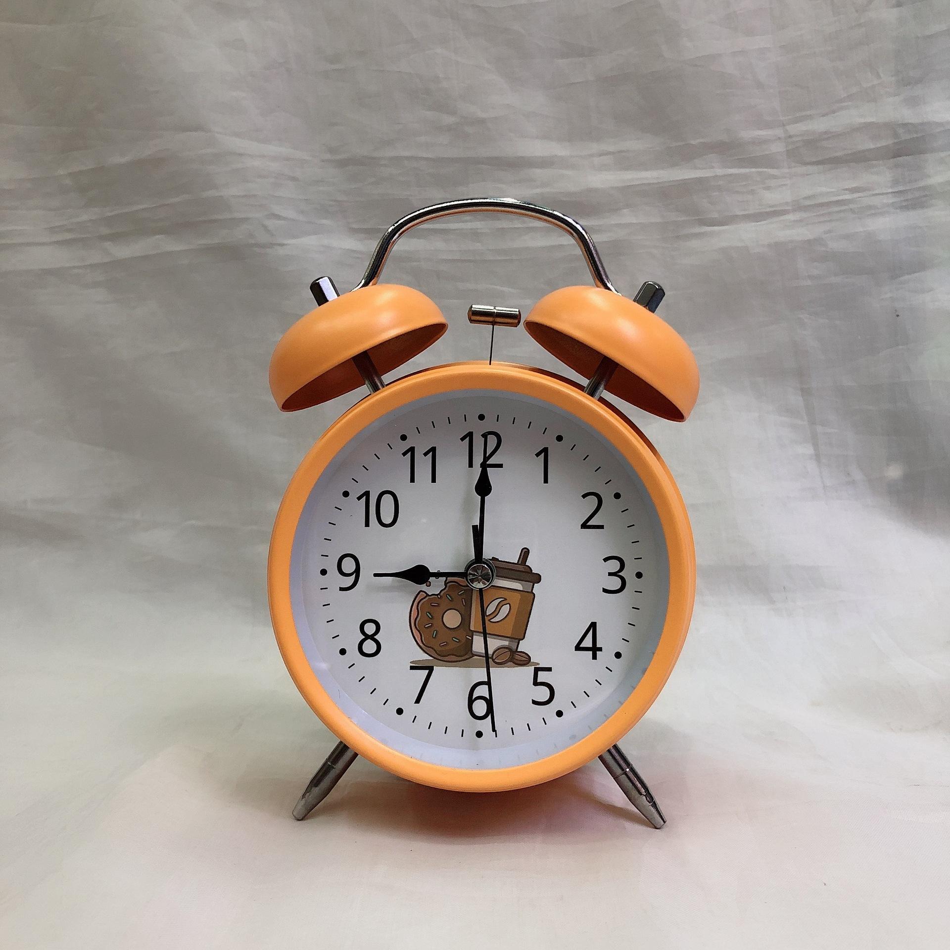 

4-дюймовый металлический железный кольцевой ручной будильник современный простой звонящий будильник