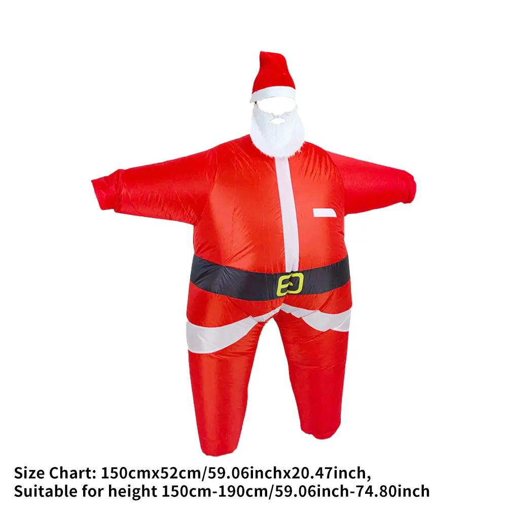 Lustiges aufblasbares Weihnachtsmann-Kostüm Cosplay Festlicher Anzug Weihnachten Schneemann-Anzug Für Weihnachten Feiertag Lustiger Jumpsuit Partyzubehör
