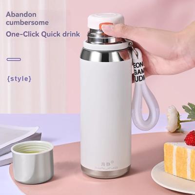 Tazza Termica da 800ML Tazza Sottovuoto Bottiglia per Caffè regali Acciaio Inossidabile A Prova di Perdite Portatile da Esterno Laccetto Tazza da Acqua progettata 316L