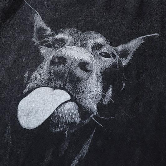 Streetwear Hip Hop Oversized Washed T Shirt Funny Doberma