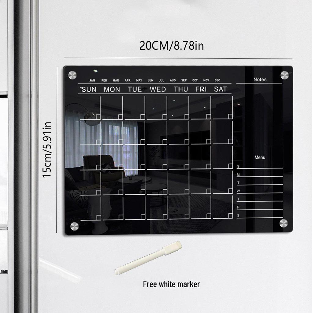 2mm Magnetic Acrylic Dry-Erase Board: Weekly Planner & Daily Calendar Refrigerator Magnet