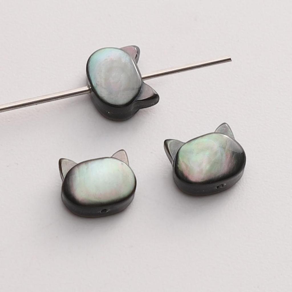 Natural Shell Rabbit Cat Head Beads For DIY Necklace Bracelet Earrings Jewelry Making