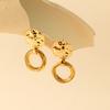 Gold Fashionable Plated Alloy Earrings Irregular Geometric Design Circle