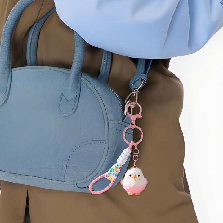 Eye Catching Resin Bird Key Holder Artistic Carving Design Compact Bag Pendant Christmas Gift For Kids Adults