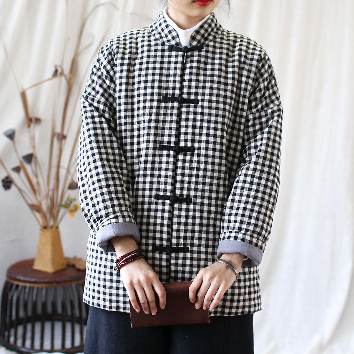 

Johnature Женские зимние нишевые сетчатые винтажные свободные ретро-модные повседневные однобортные пальто с длинными рукавами One Size