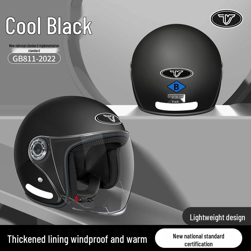 3C Certified All-Season Half Helmet for Electric Scooters, Unisex, Autumn/Winter Warmth, Safety Helmet