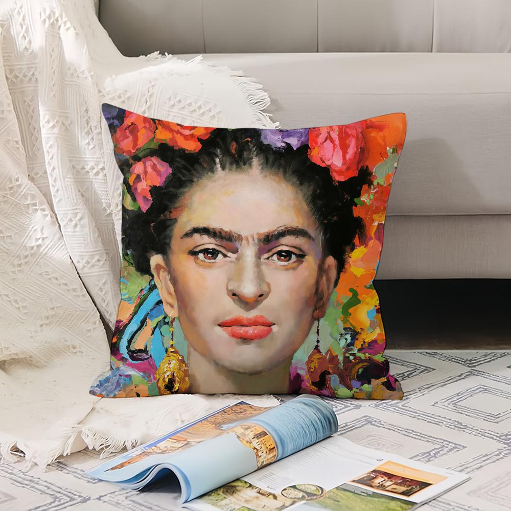Lustiger Künstler F-Frida K-Ka H-Hlo Kissenbezug Büro Kissen Geeignet für Sofa Auto Schlafzimmer Dekorative Kissenhülle
