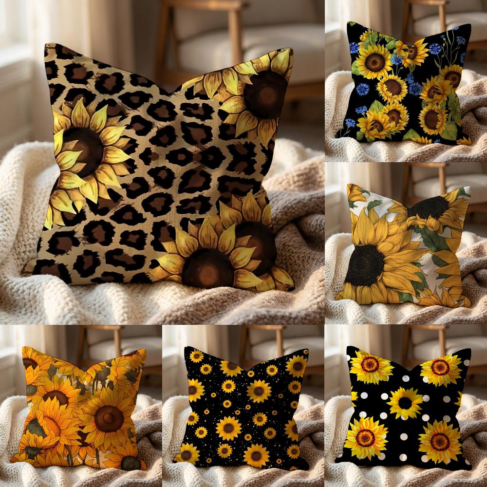 Klassieke Trend Zonnebloem Kussenhoes Multi-Scene Kussenhoes voor Huis & Auto - Omkeerbaar, Zacht & Duurzaam voor Dagelijks Gebruik