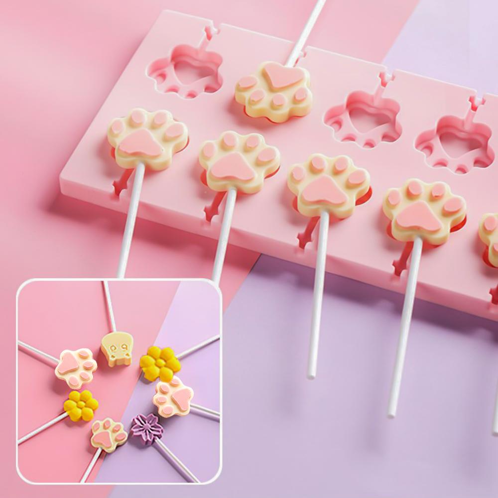 Biscuit Chocolate Bakeware Flower Shapes Mould Cake Baking Silicone Lollipop Molds Jelly and Candy