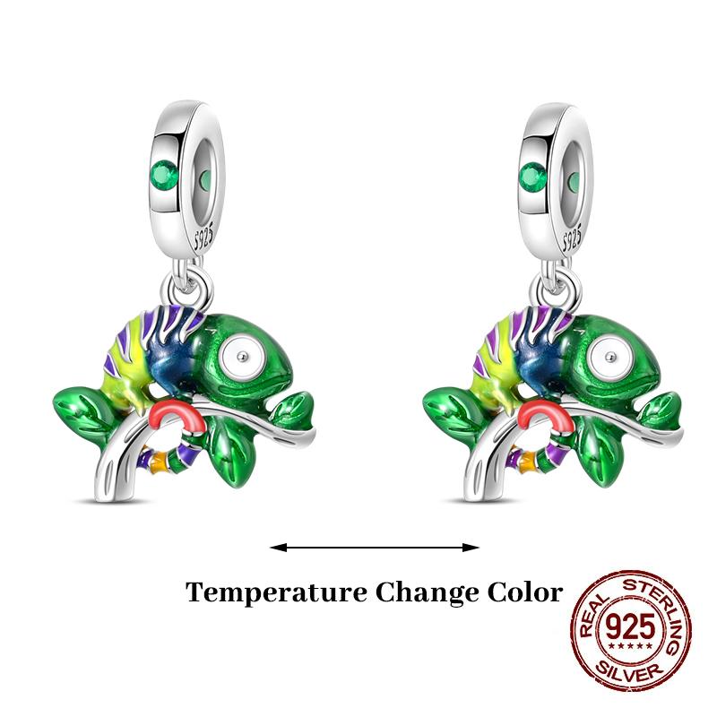 Fit 3Mm Original Bracelets Fashion Copper Chameleon Ladybird Change Color Charms Beads Fine Diy Jewelry Gifts