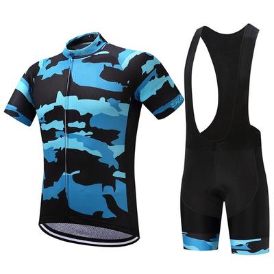 Professional Summer Short Riding Bicycle Cycling Clothing Set Men Sport Jerseys Suits Black Bib Pants Bicycle Clothes Race Bicycle Wear Tights