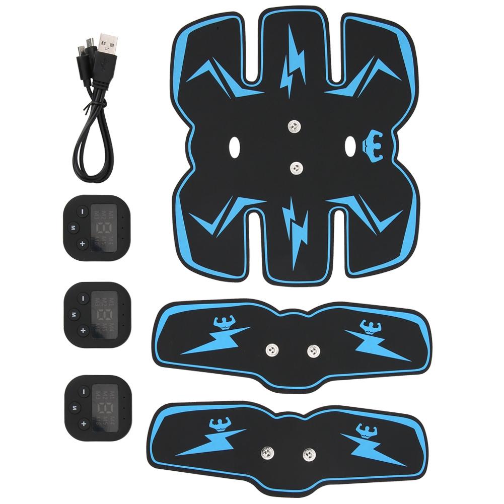 Digital display Charging Abdominal Sticking Shaping Muscle Trainer Instrument Running Sports Equipmentblue