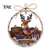 Acrylic Holiday Ornaments for Home Ocean Themed Christmas Ornaments, Lighthouse/Wreath/Santa Claus/Xmas Tree/Snowman/Deer Hanging DIY Craft