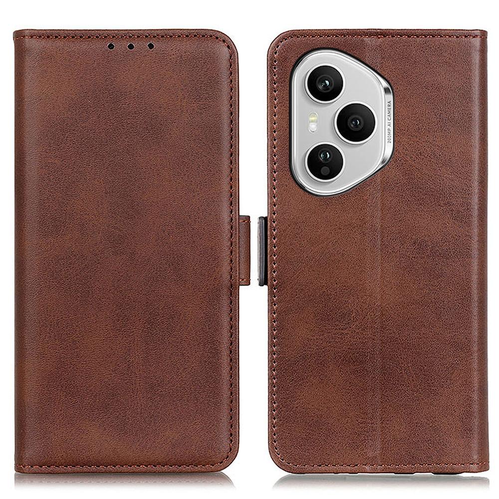 Für Honor 400 Pro 5G (Global) Hülle Ständer Rindsleder Textur PU Leder Handyhülle