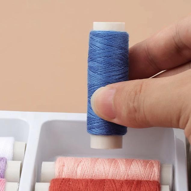 39-Color Needle & Thread Set: Includes Boxed Colored, Black & White Threads and Needles for Mending & Hand Sewing