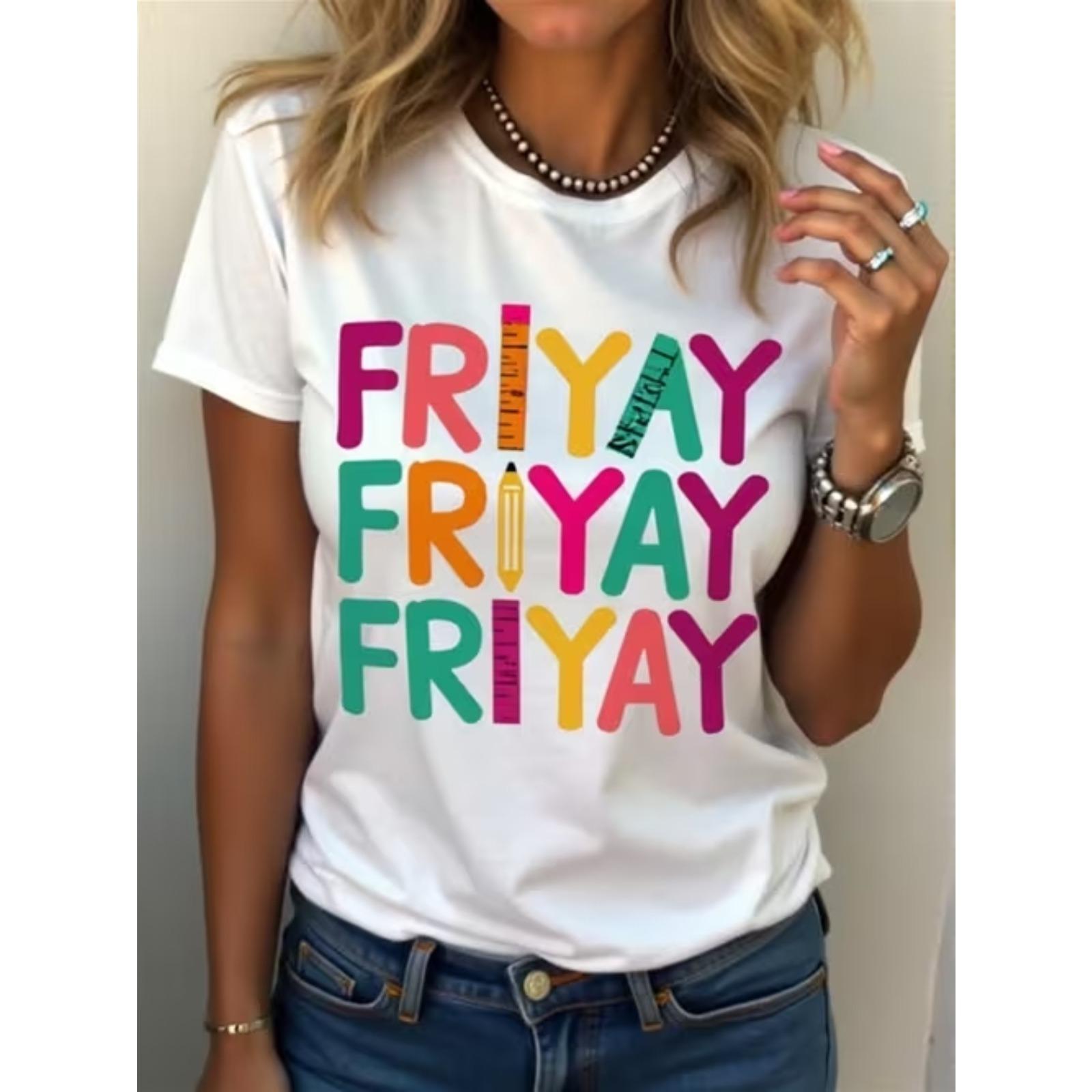 

Fashion Women Letter Leisure Print T Shirt Funny Casual O-neck Short Sleeves T-shirt Summer Female Tee Shirt XS белый
