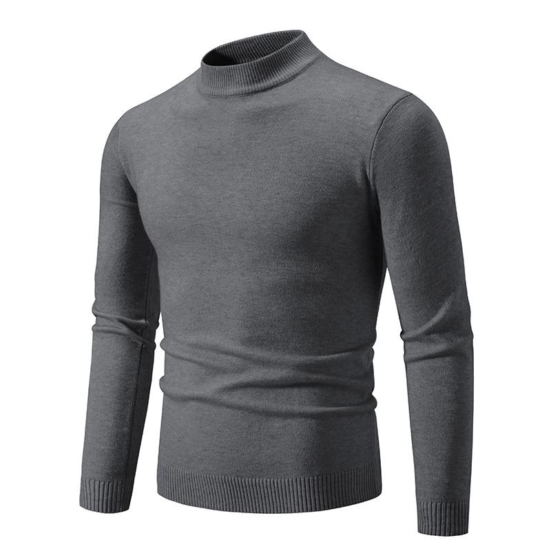 2024 Men's Large Slim Knit Half Turtleneck Sweaters for Autumn & Winter