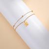 Cazador Barcelona Flower Bracelet Stainless Steel Smile Leaves Bow Tie Planet Charm Double Layer Beads Chain for Women Jewelry