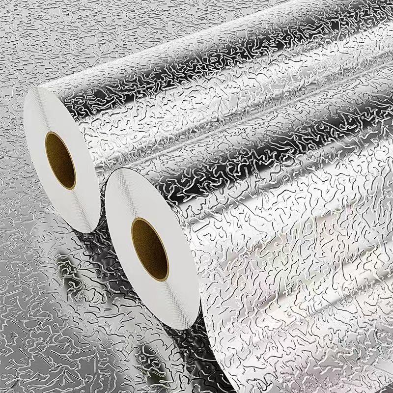 

40/60см Обои для кухонного фартука Алюминиевая фольга Контактная бумага Самоклеящаяся Маслостойкая Плеснестойкая Термостойкая Наклейка на стену 40cm x 1m Sample