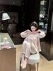 Spring Sweet Princess Lace Ice Silk Pajamas: Women's Loose Korean Court Style, Long Sleeve Pullover Top and Pants Set