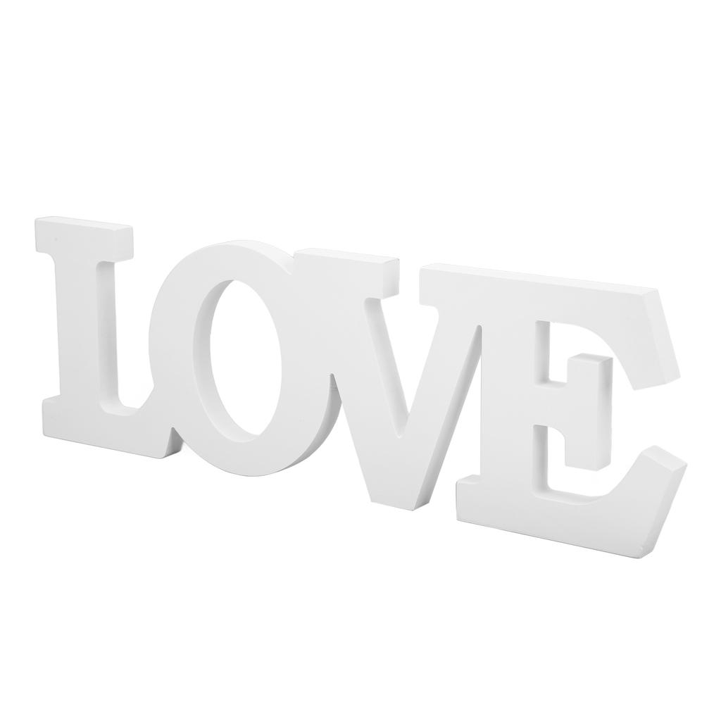 Wood Love Sign White One Piece Design Exquisite Beautiful Wooden Letters Decoration Ornament for