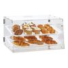 Pastry Display Case, 2-Tier Commercial Countertop Bakery Display Case, Acrylic Display Box with Rear Door Access & Removable Shelves, Keep Fresh for