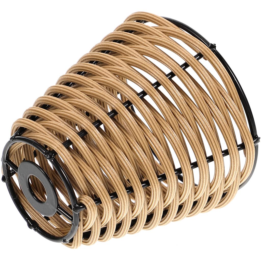 Lamp Shade Small Japanese Rattan Lampshade Table Lighting Accessories DIY (brown) Decor Office