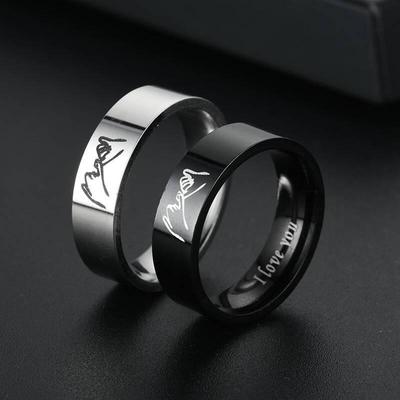 Anillos de Pareja de Acero de Titanio "Te Amo" de Gran Venta en Europa y América