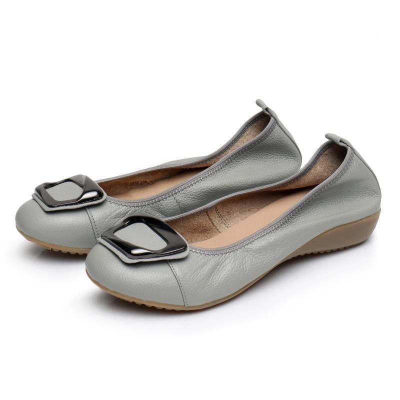 Fashion Big Size Women Ballet Flats 2025 Spring Autumn Round Toe Flat Single Shoes Elegant Comfortable Soft Soled Women Boat Shoes