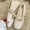 Women's Fashion Flat Cotton Shoes Autumn Winter New Pointed Soft Sole Anti-slip Single Shoes Luxury Plush Flat Mary Jane Shoes