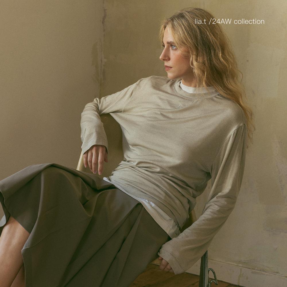 LIA.T Natural Loose T-Shirt Beige