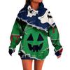 Ladies' Loose Comfortable Casual Fashionable Broken Wind Print Hooded Sweatshirt