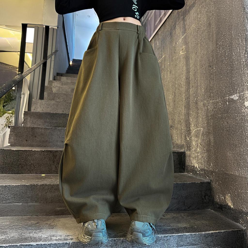 2025 Trendy Korean Style Harem Pants for Girls, Ages 12+ - Spring/Autumn Fashion for Middle School