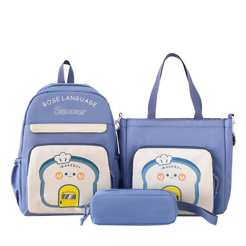 Dreiteiliges Rucksack-Set Studenten-Schultasche Jungen Mädchen Rucksack mit großem Fassungsvermögen Cartoon Kinderrucksack