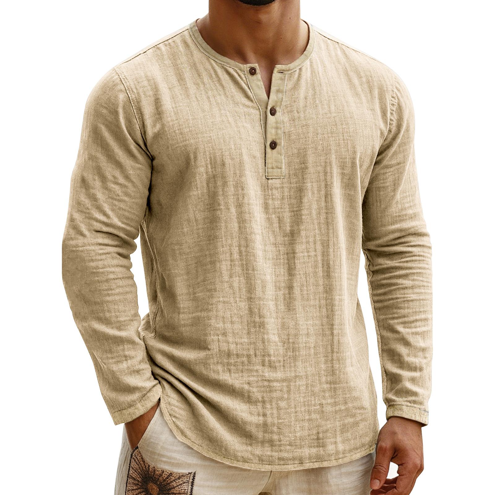 

Men s Solid Color Button Down Long Sleeve Tops Men s Casual Fashion Long Sleeve Tops XXXL хакі