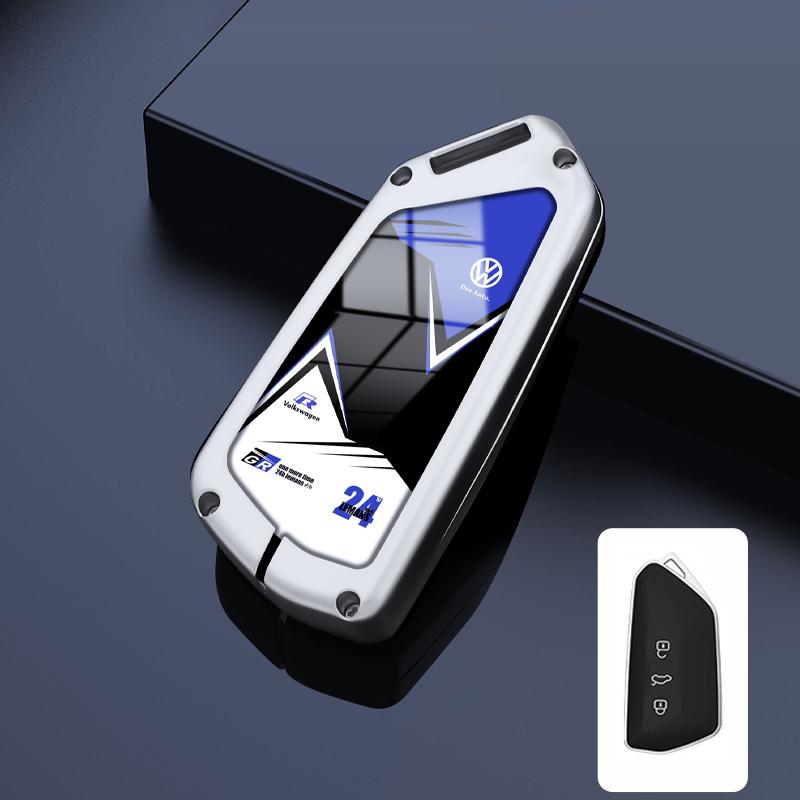 Pro VOLKSWAGEN VW Zinková slitina Kožené pouzdro na klíče od auta Kryt pro Volkswagen VW Golf 8 MK8 ID-4 ID-6 A8 Pro Seat Leon FR MK4 Cu