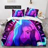 Arcane Anime Hra Jinx Ložní prádlo Sada Roztomilý povlak na prošívanou deku Povlečení s polštářem Twin Single Queen King Size Chlapci Dospělí