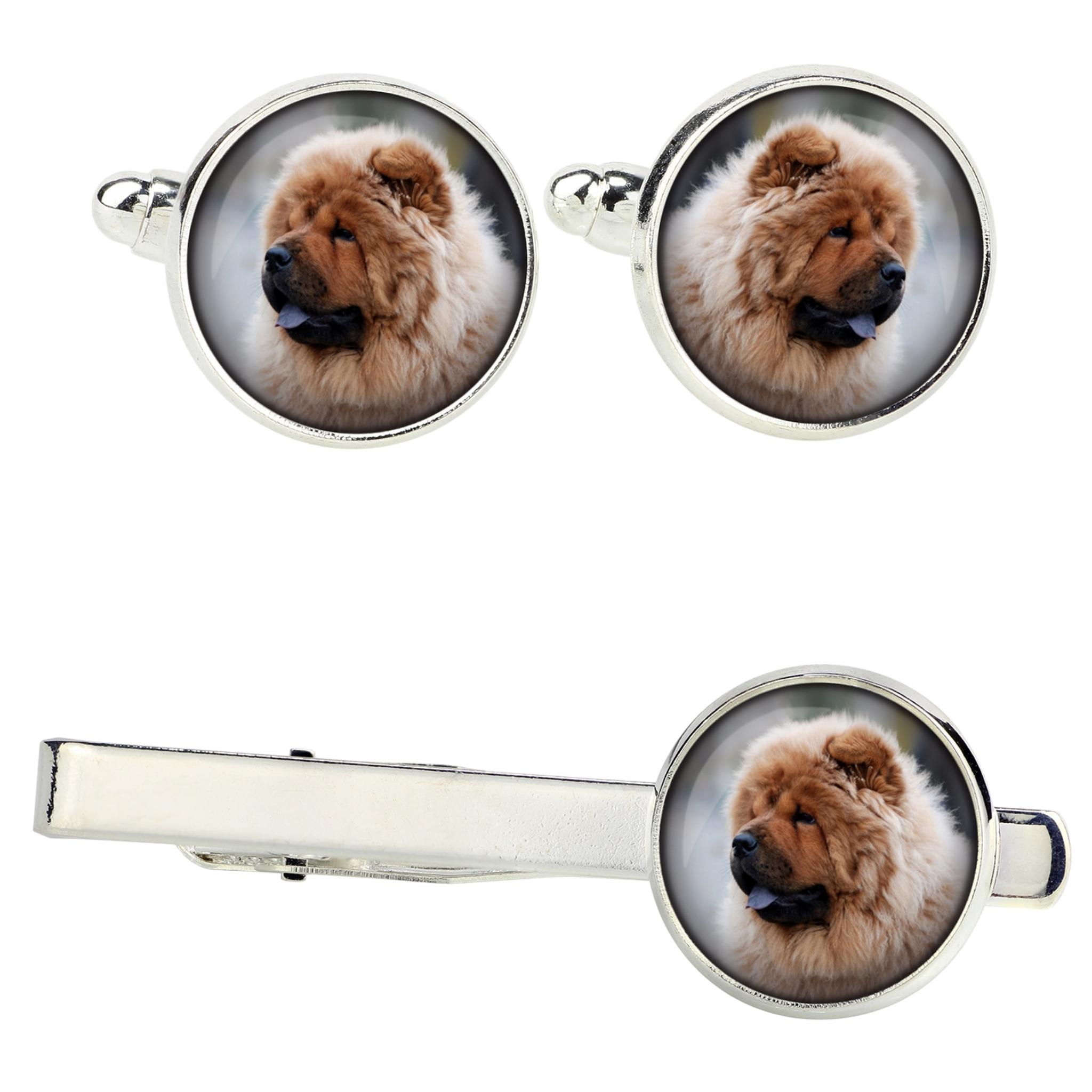 

Chow Chow - cufflinks and tie with your photo, a suit decoration, men s jewelry from the Art-Dog brand. срібний