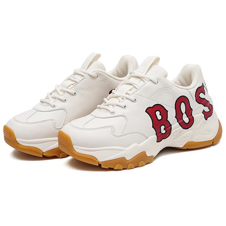 MLB Big Ball Chunky P Mega Synthetic Leather Abrasion Resistant Low top Chunky Sneakers Unisex White Red (Unisex) Chunky Sneakers