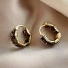 Fashion Black Vintage Black Earrings Love/Blocks Alloy Crystal Hoop Earrings Black Heart-shaped Earrings Women